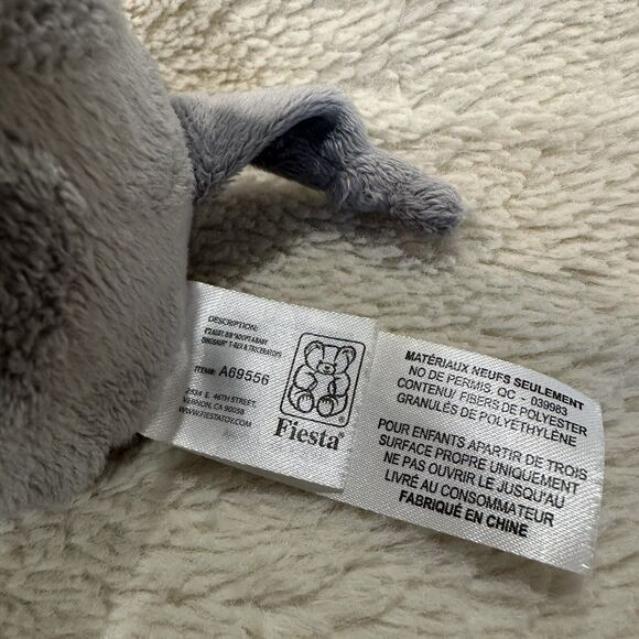 Fiesta Gray Dinosaur Plush Standing Floppy Triceratops 9" Stuffed Animal Toy - Picture 3 of 5